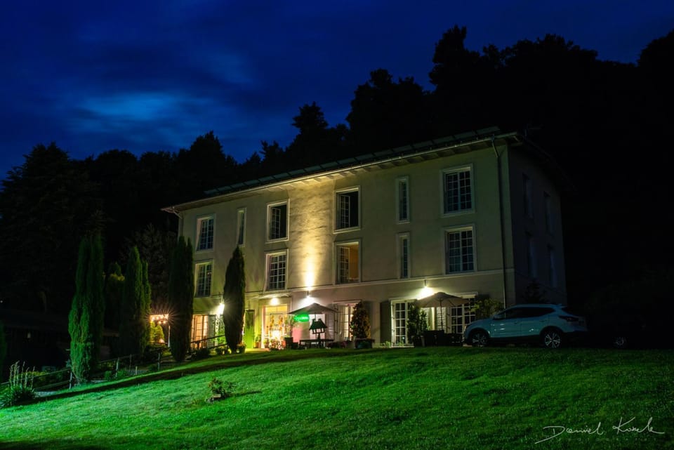 Property building, Night, Natural landscape, Garden, Garden view, Parking