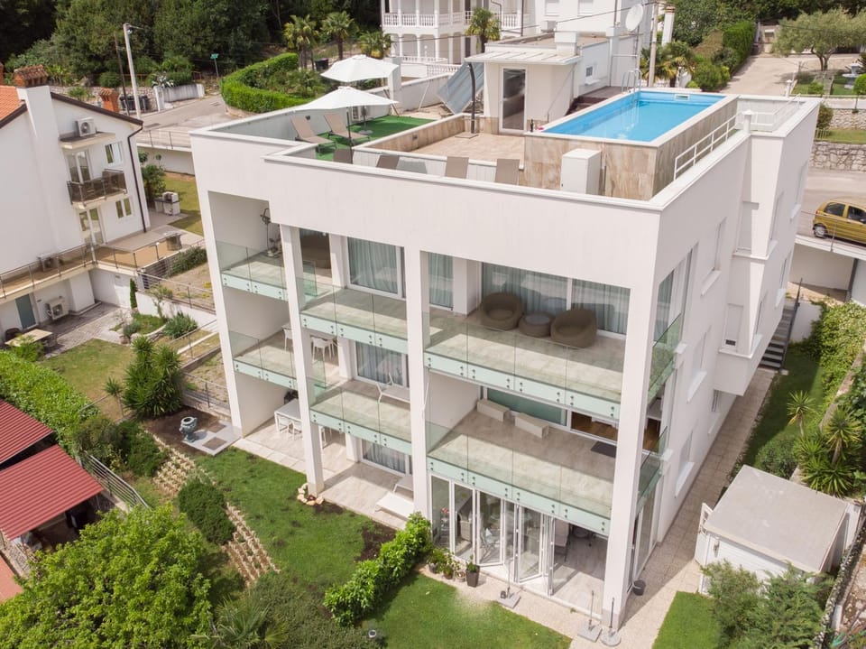 Property building, Neighbourhood, Bird's eye view, Swimming pool