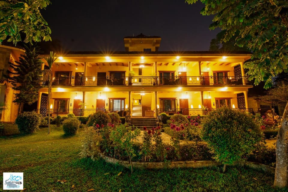 Property building, Night, Garden view