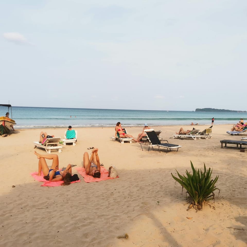 People, Natural landscape, Beach, Sea view, group of guests, sunbed