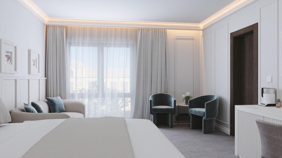 Bed, TV and multimedia, Photo of the whole room, Seating area, Bedroom