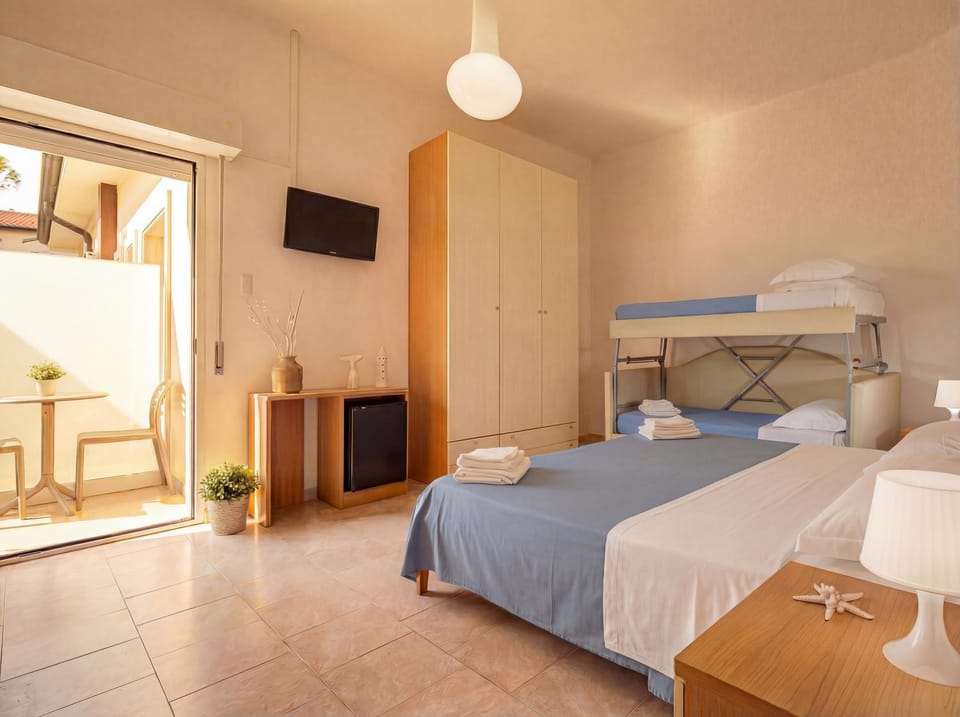 Bed, Bedroom, towels, wardrobe, air conditioner