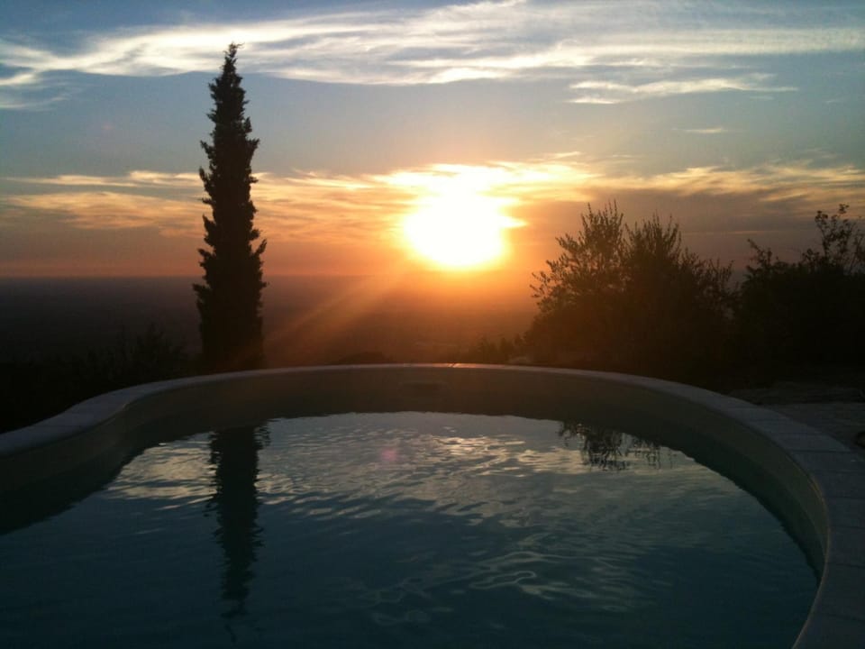 Swimming pool, Sunset