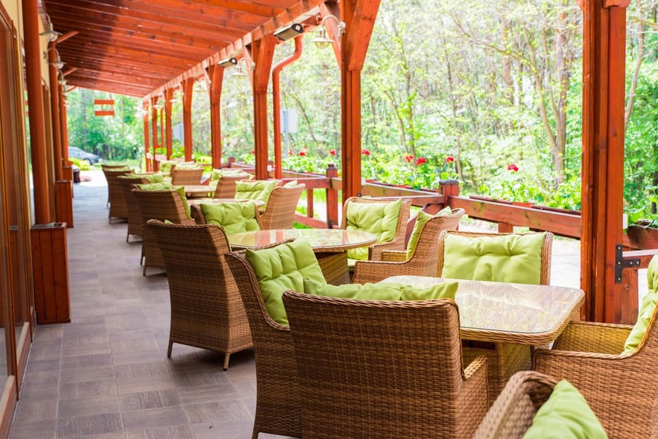Restaurant/places to eat, Day, Garden, Balcony/Terrace, Seating area, Garden view, furniture