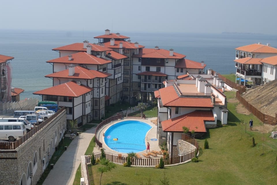 Facade/entrance, Day, Bird's eye view, Summer, Swimming pool, Swimming pool