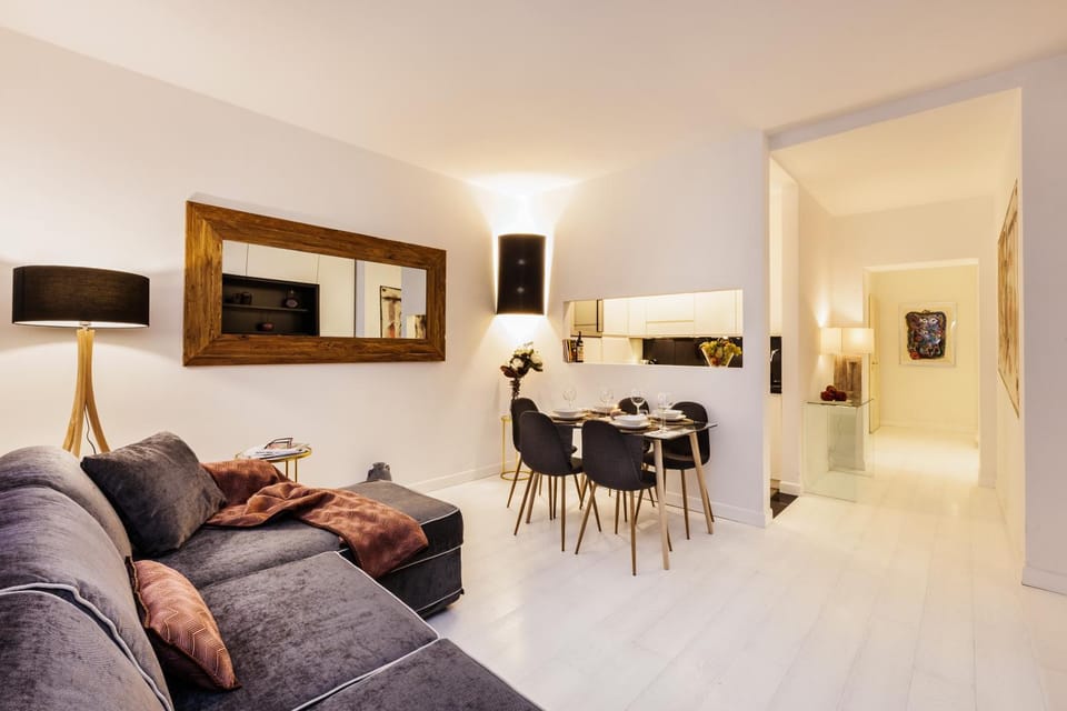 Bed, Living room, Dining area