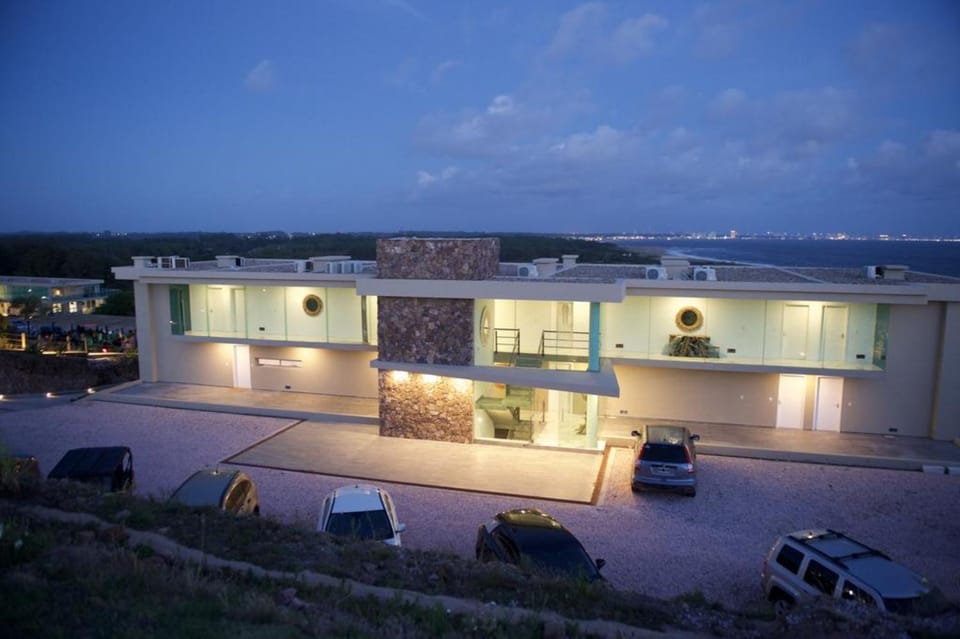 Property building, Night, Parking