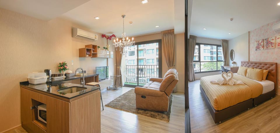 Kitchen or kitchenette, Living room, Bedroom