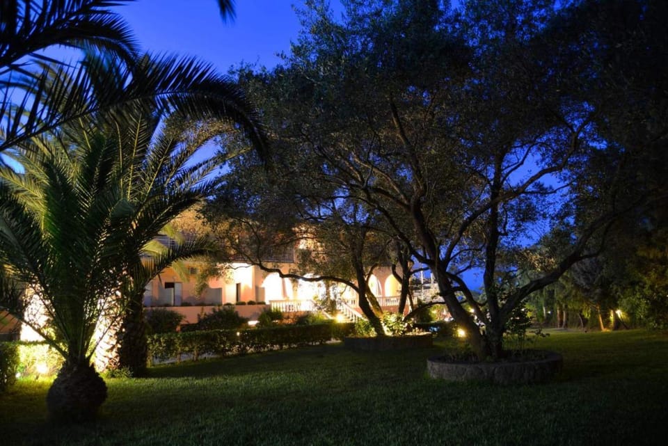 Property building, Facade/entrance, Night, Natural landscape, Garden