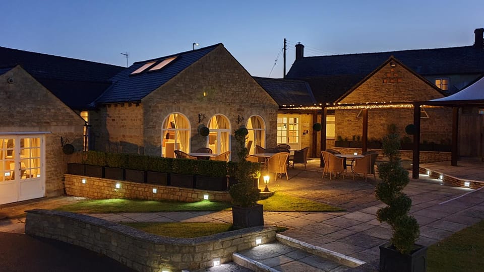 Property building, Night, Garden