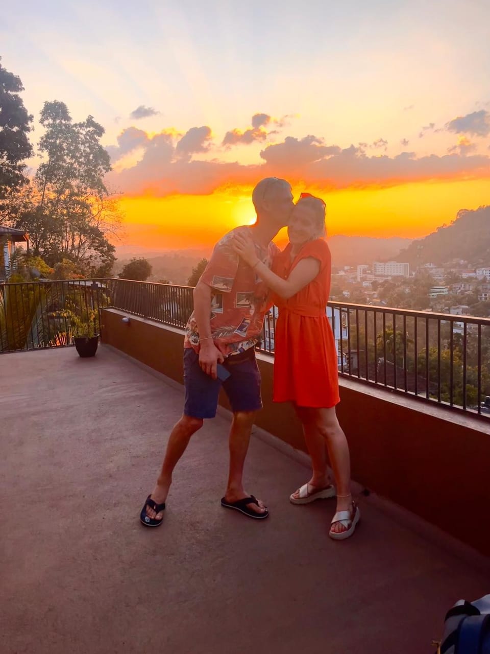 People, Balcony/Terrace, Mountain view, Sunset