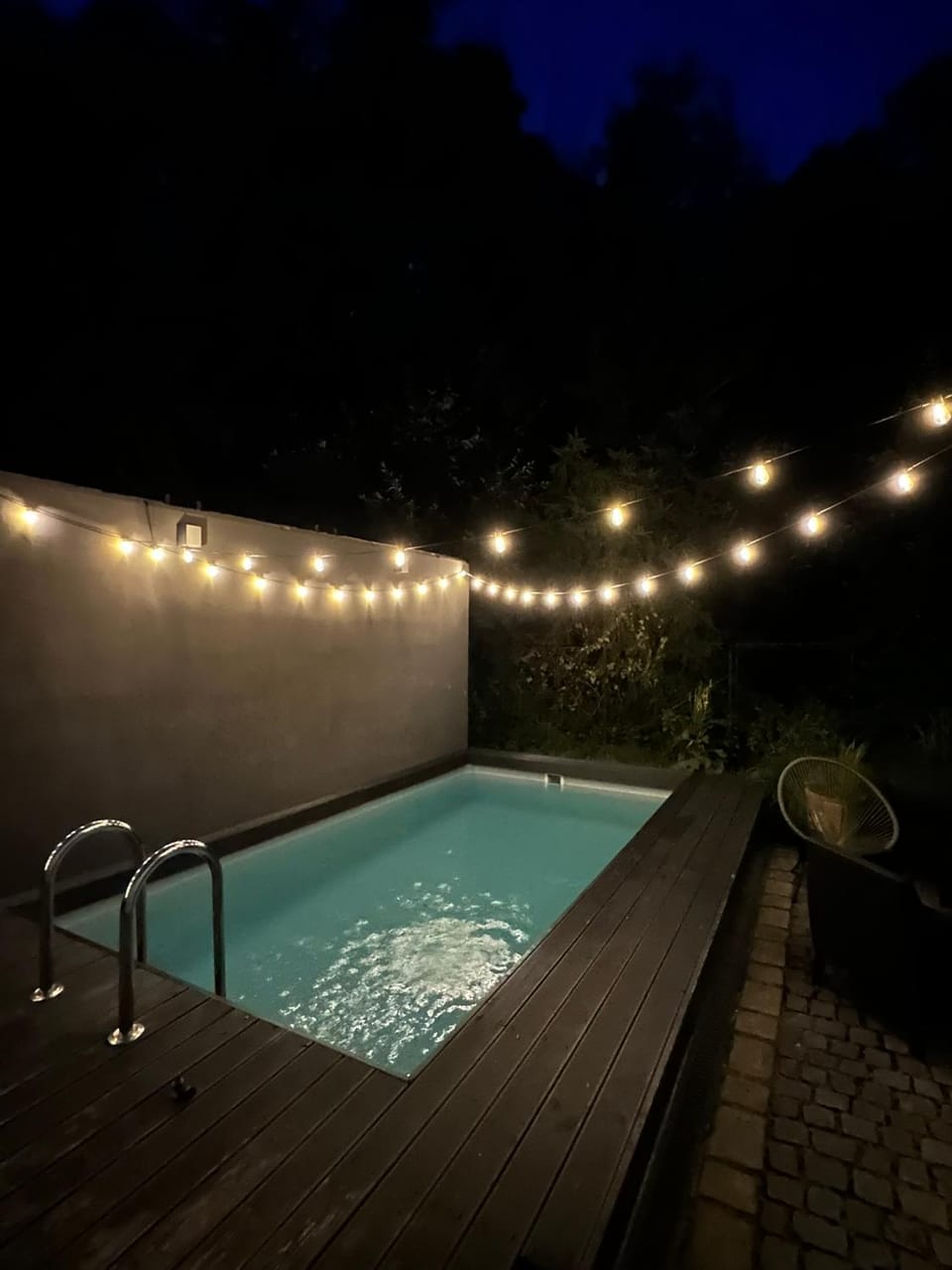 Night, Natural landscape, Pool view, Swimming pool