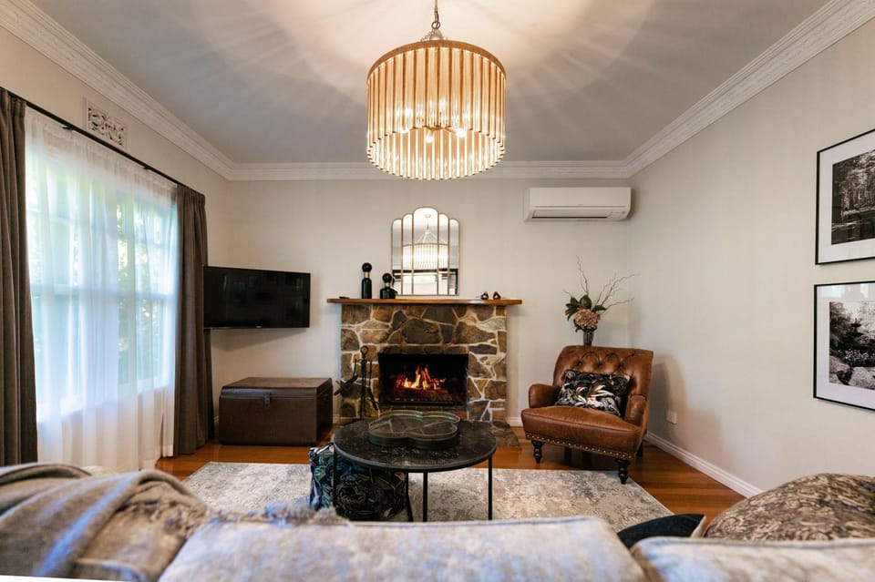 Living room, fireplace