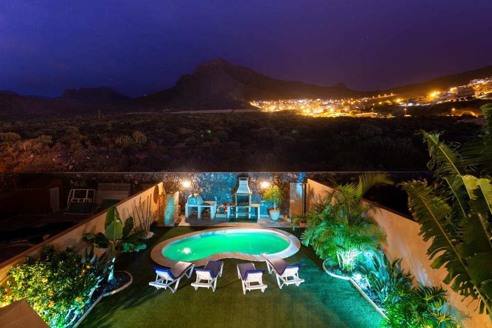 Night, Pool view, sunbed