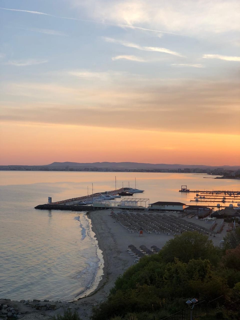 Beach, Sea view, Sunset