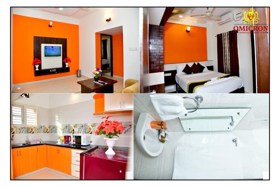 Bathroom, Living room, Bedroom, kitchen