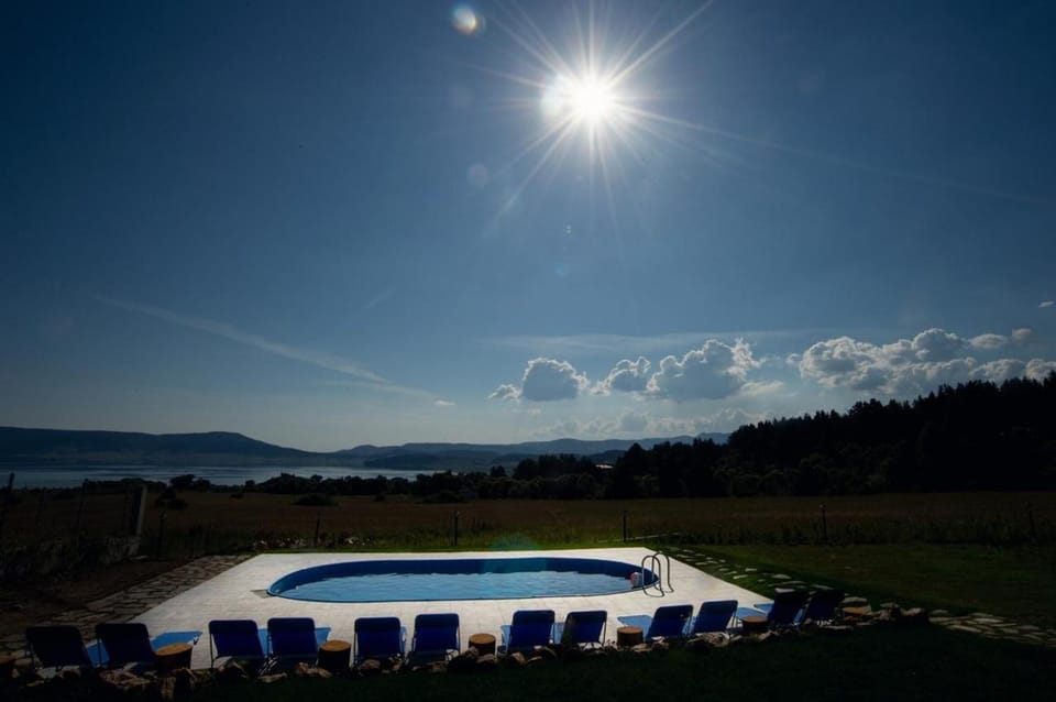 Natural landscape, Swimming pool, Swimming pool, Sunrise