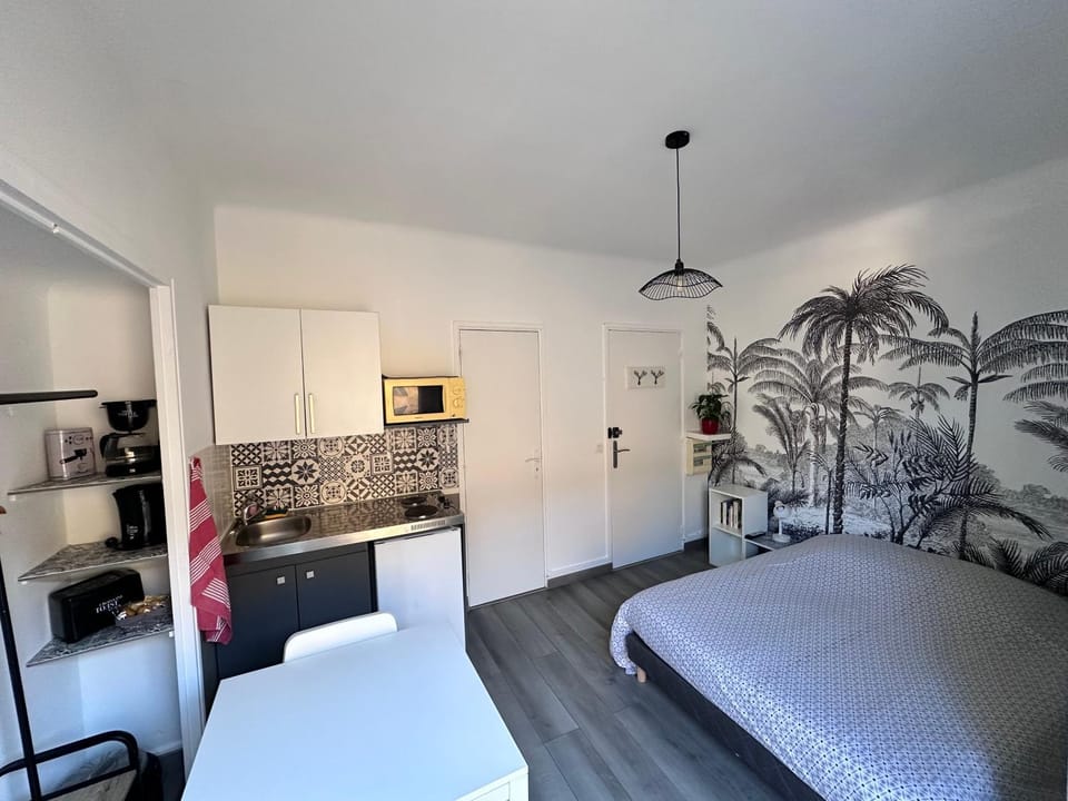 Bed, Kitchen or kitchenette, Photo of the whole room