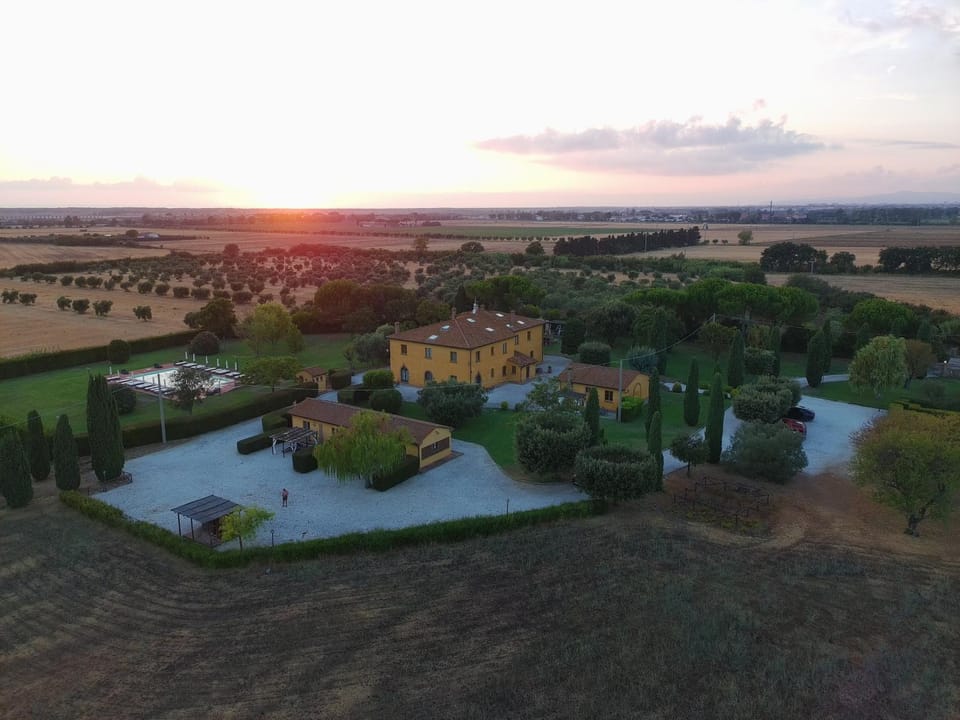 Bird's eye view, Sunset