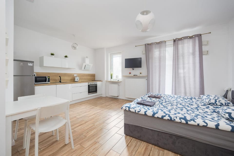 Bed, TV and multimedia, Kitchen or kitchenette, Photo of the whole room, Bedroom