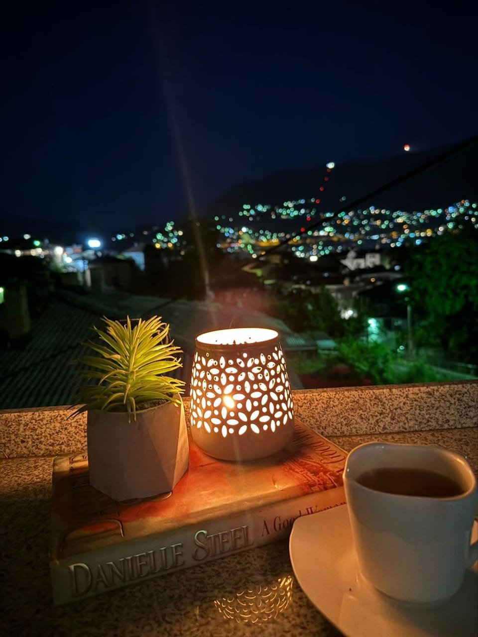 Night, Coffee/tea facilities, View (from property/room), Balcony/Terrace, City view