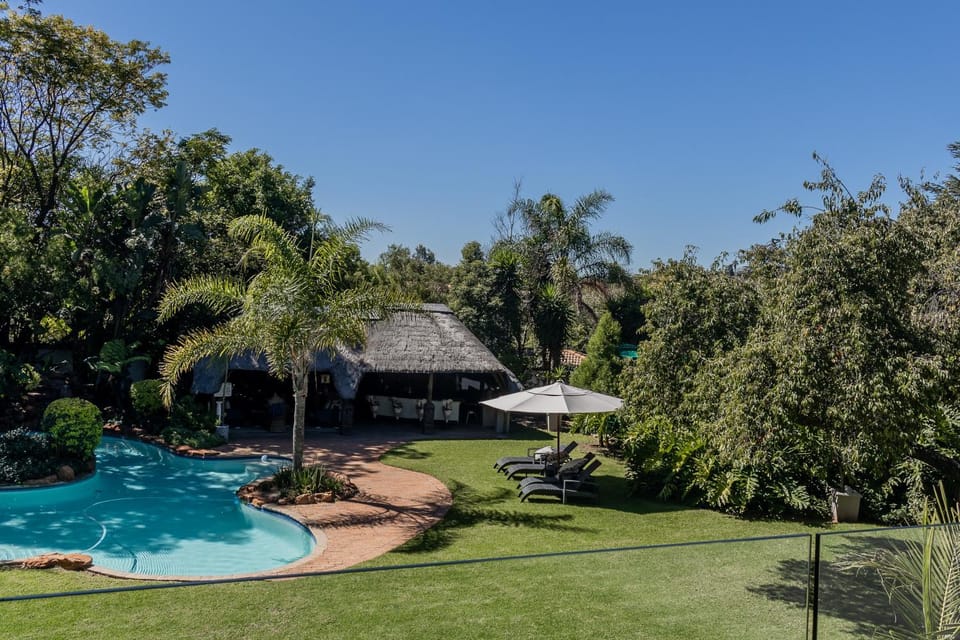 Property building, Day, Natural landscape, Garden, Garden view, Pool view, Swimming pool, sunbed