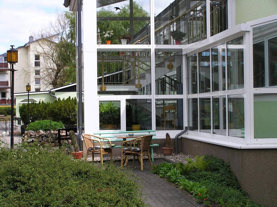 Patio, Facade/entrance, Day, Summer, On site
