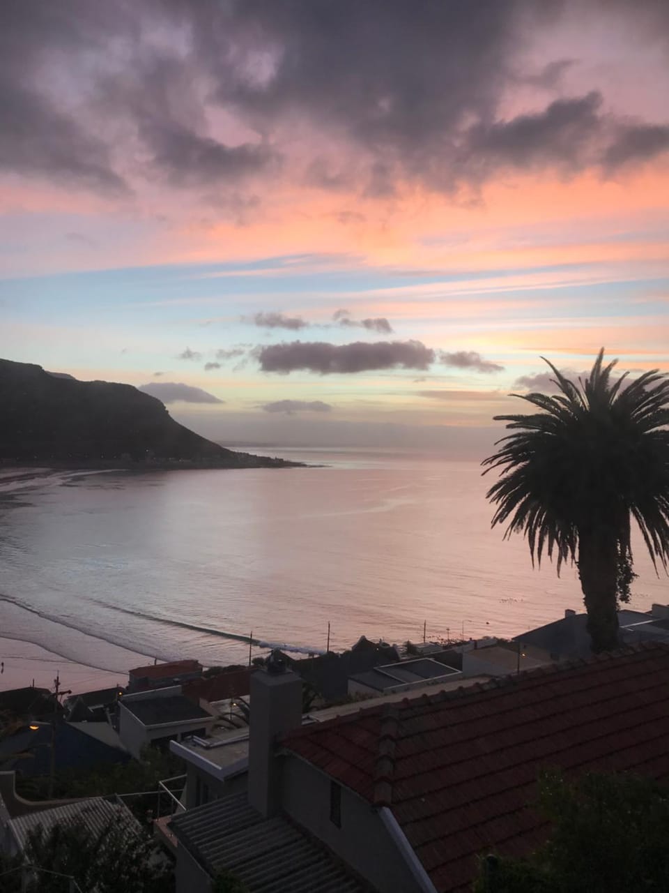 Beach, Mountain view, Sunset