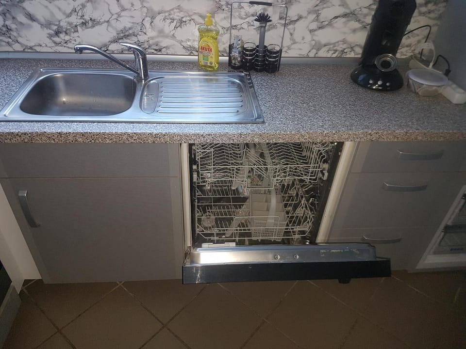 Kitchen or kitchenette, dishwasher