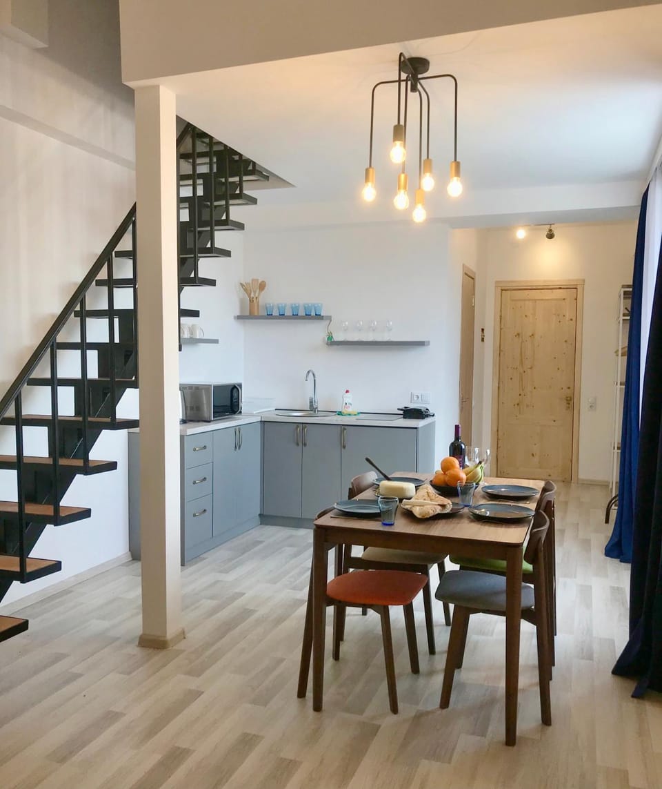Kitchen or kitchenette, Living room, Seating area, Dining area, kitchen