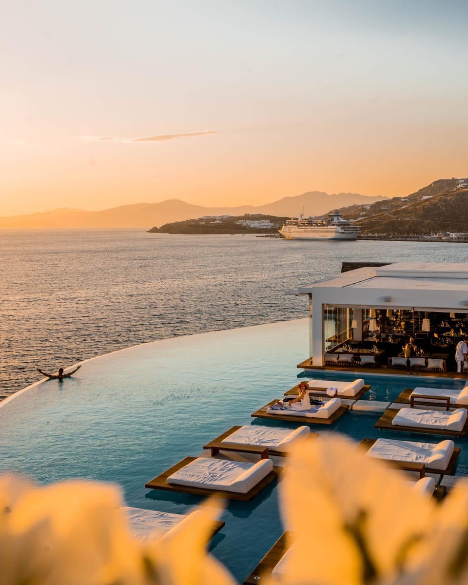 Sea view, Swimming pool, Swimming pool, Sunset, sunbed
