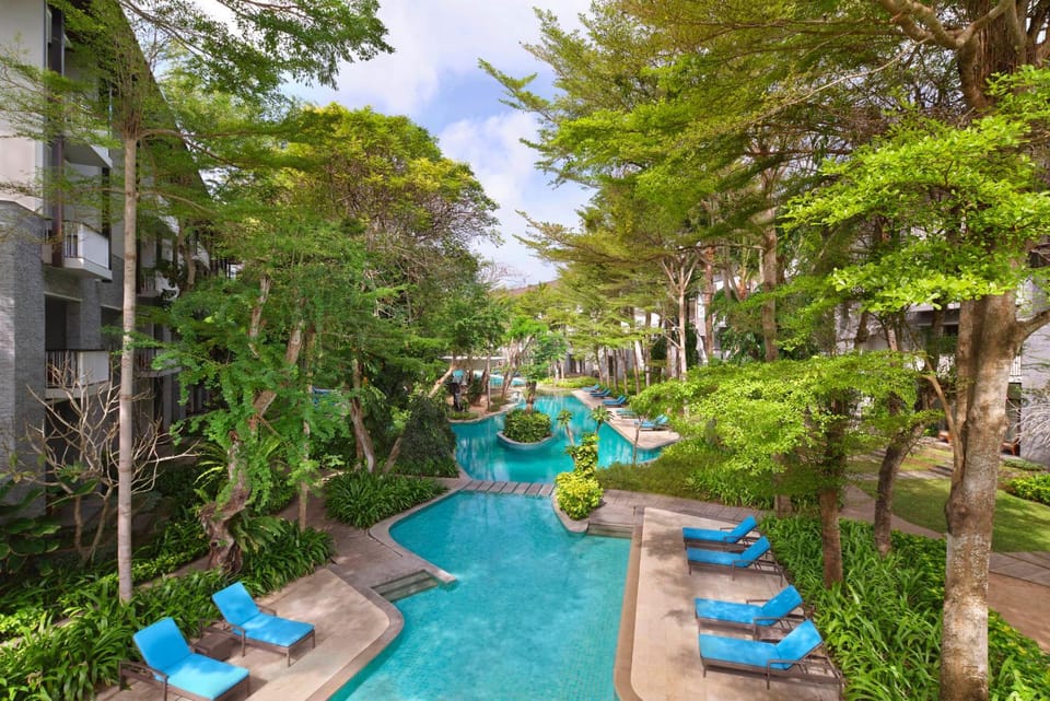Natural landscape, Pool view, Swimming pool, sunbed