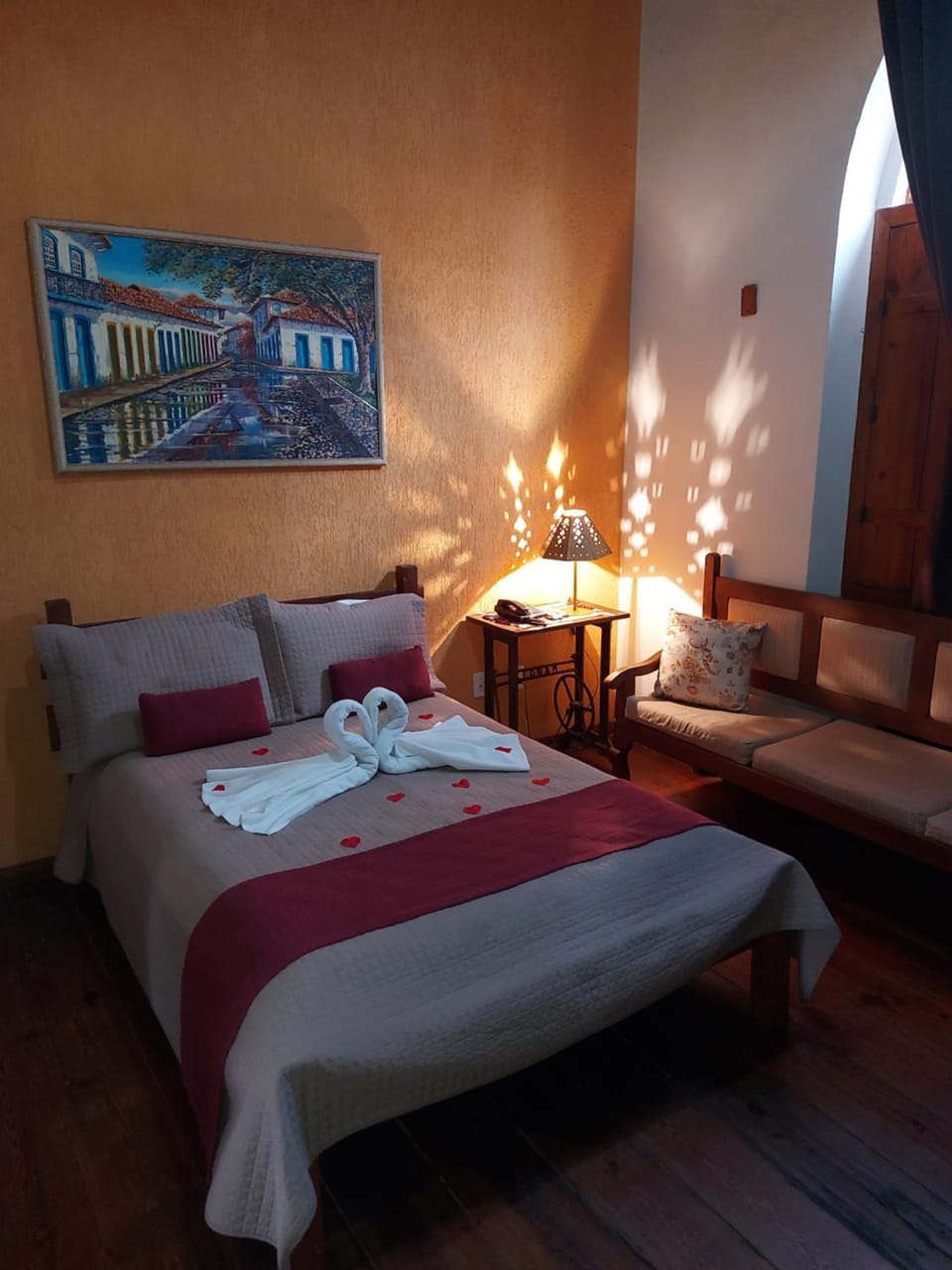 Bed, Photo of the whole room, Bedroom, towels