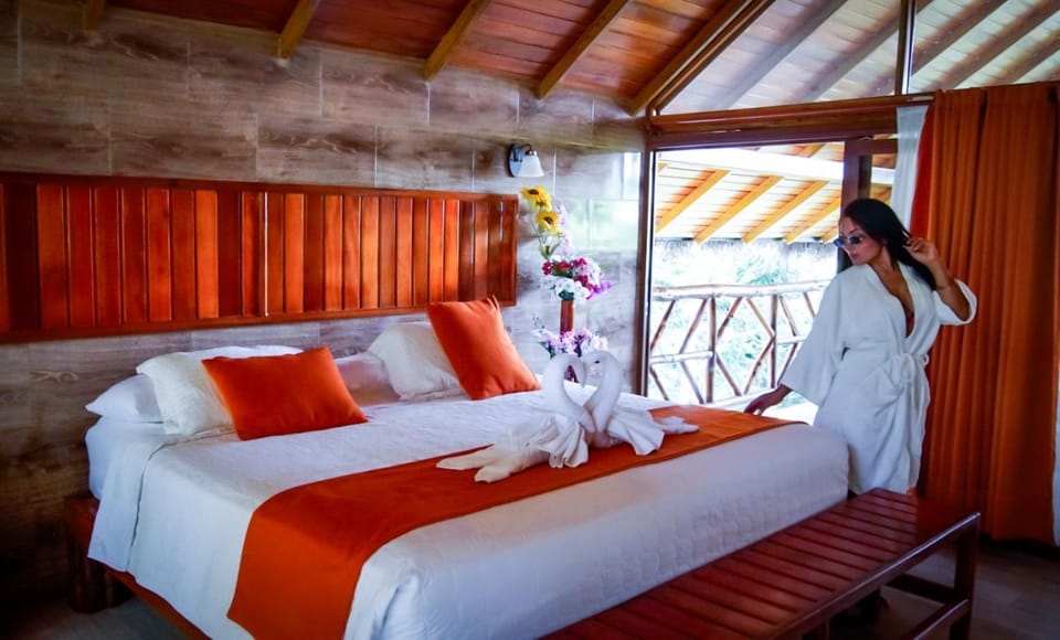 Bed, Photo of the whole room, Bedroom, towels, air conditioner