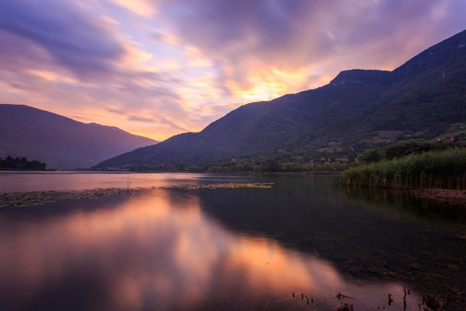 Natural landscape, Lake view, Mountain view, Sunset