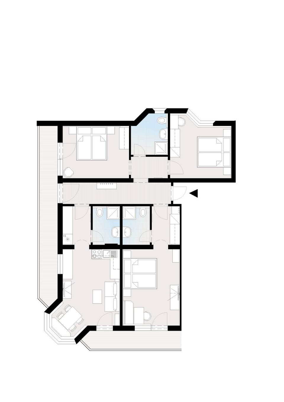 Kitchen or kitchenette, Floor plan