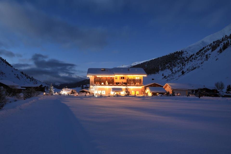 Property building, Night, Natural landscape, Winter, Mountain view