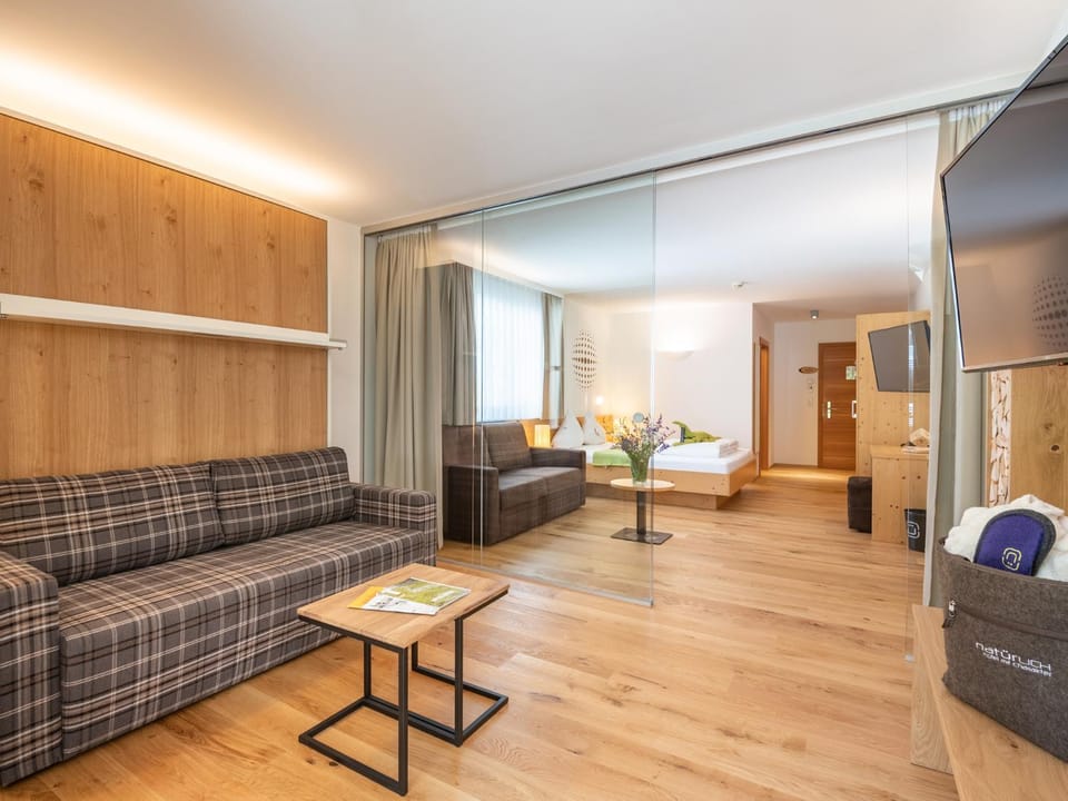 Bed, TV and multimedia, Living room, Photo of the whole room, Seating area, Bedroom