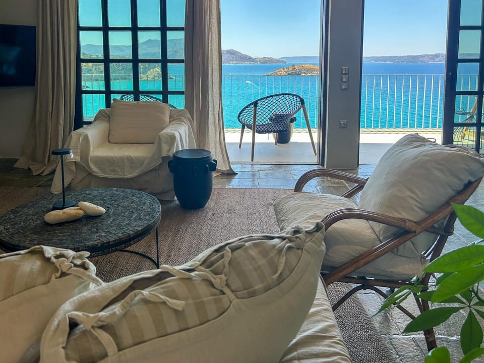 Living room, Seating area, Sea view