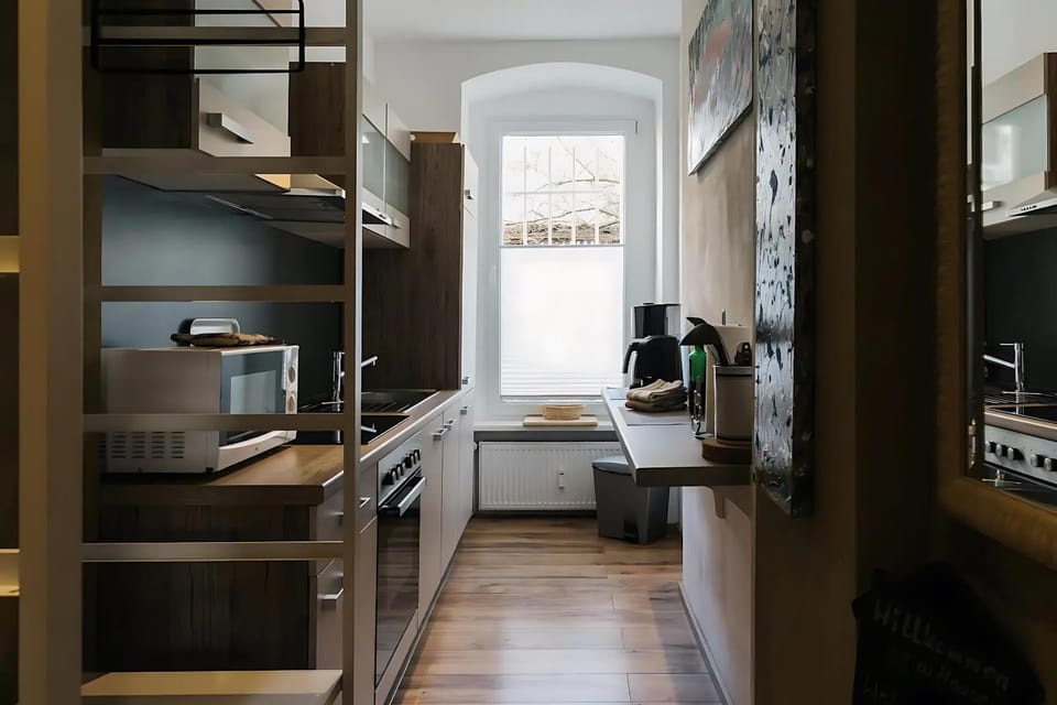 Kitchen or kitchenette, oven, stove, toaster