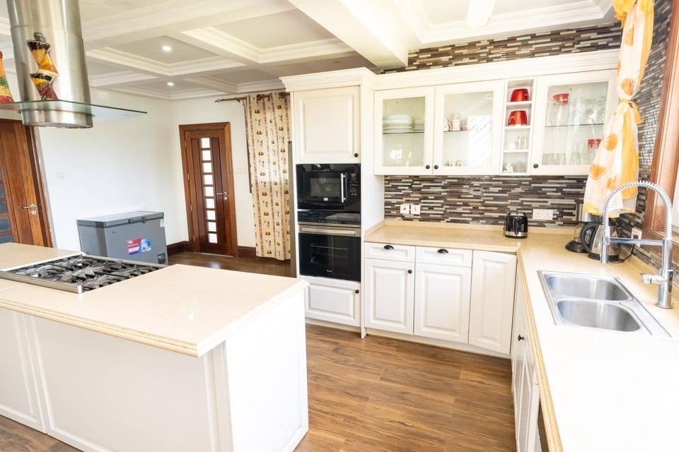 Kitchen or kitchenette, oven
