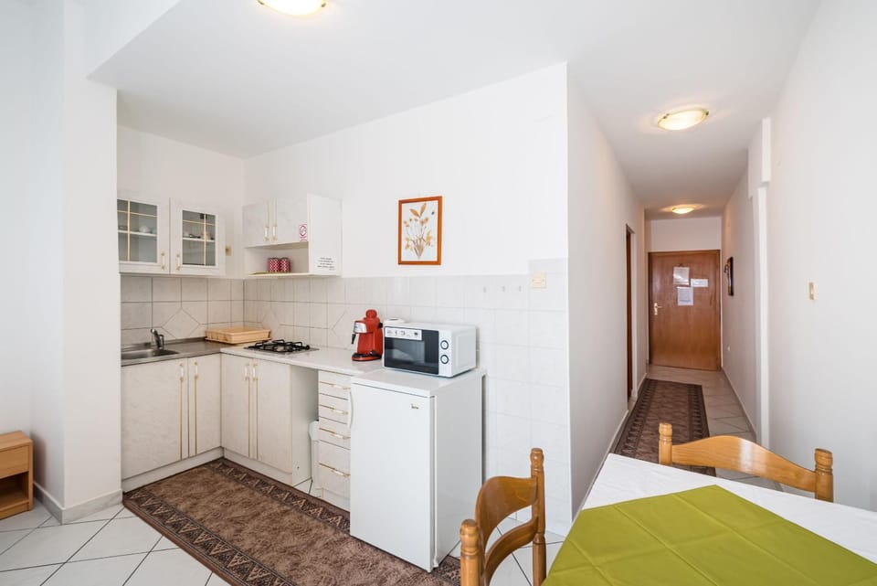 Kitchen or kitchenette, minibar, stove