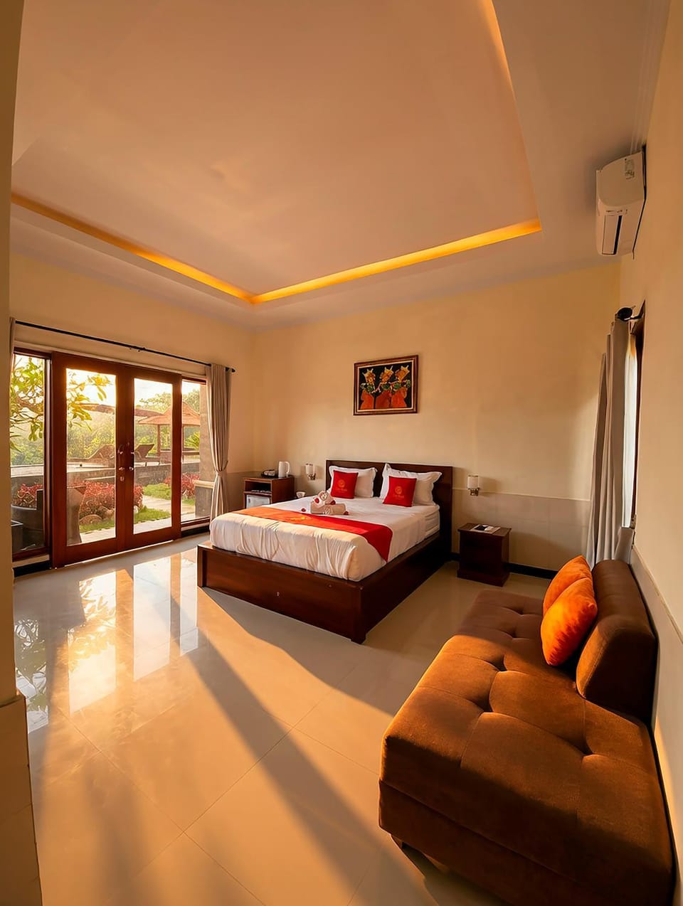 Bed, Photo of the whole room, Beach, Bedroom, air conditioner