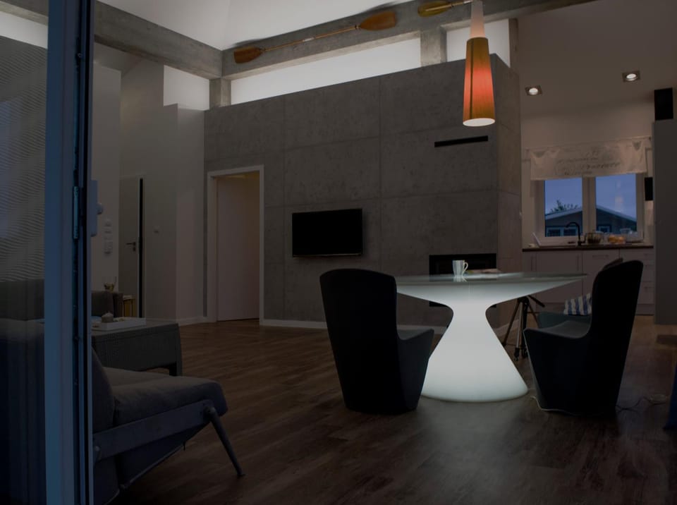 Kitchen or kitchenette, Living room, Dining area