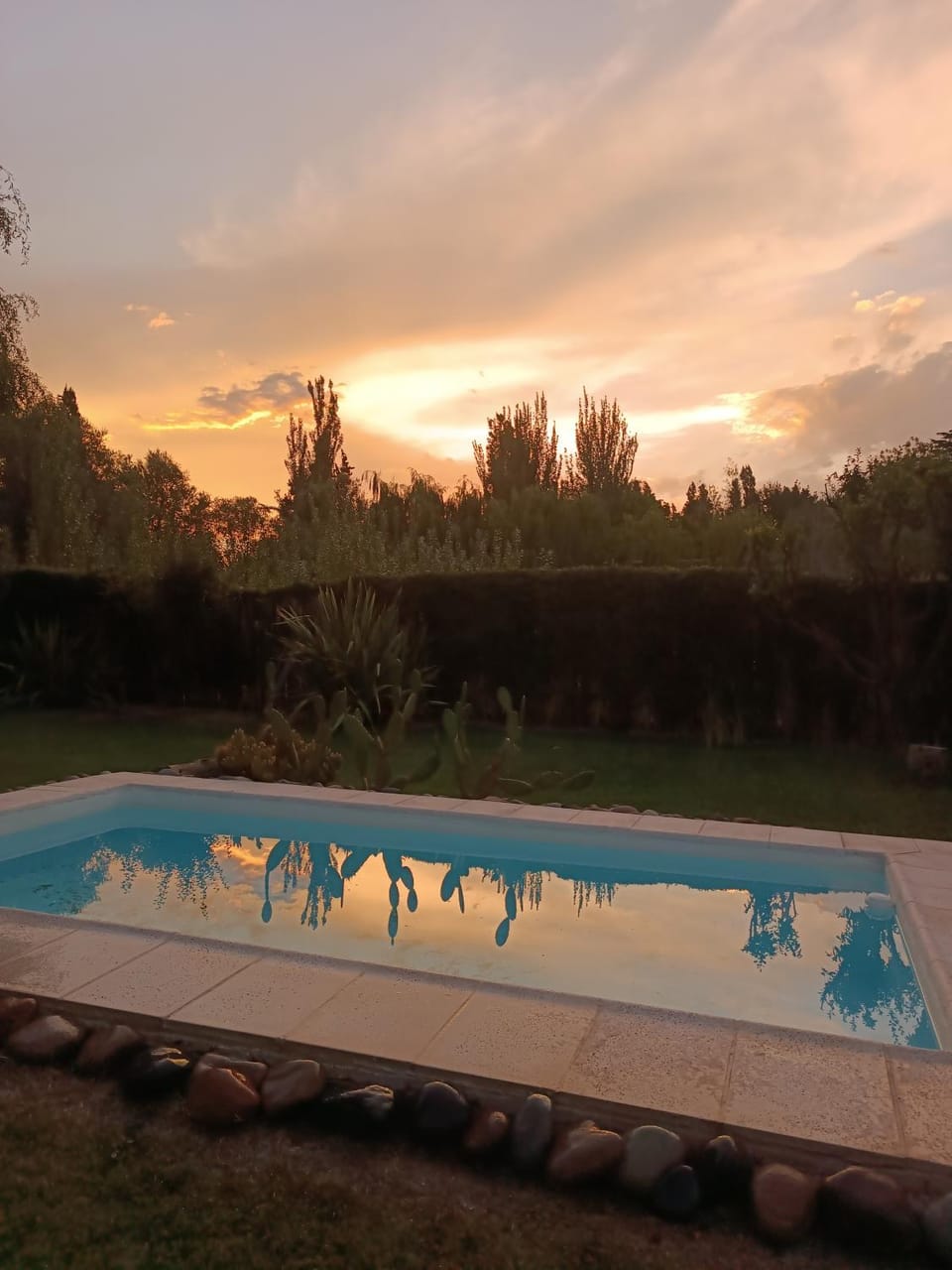 Natural landscape, Pool view, Swimming pool, Sunset