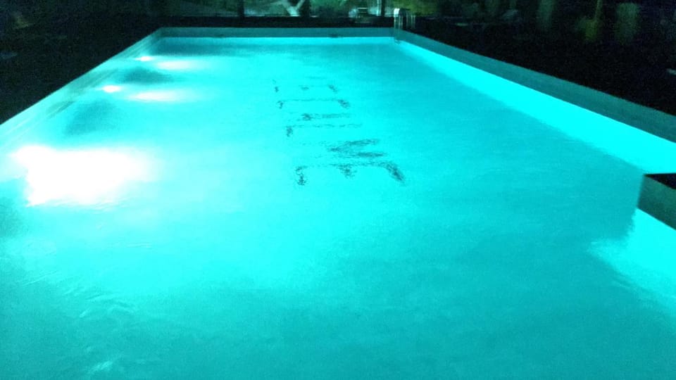 Night, Pool view, Swimming pool
