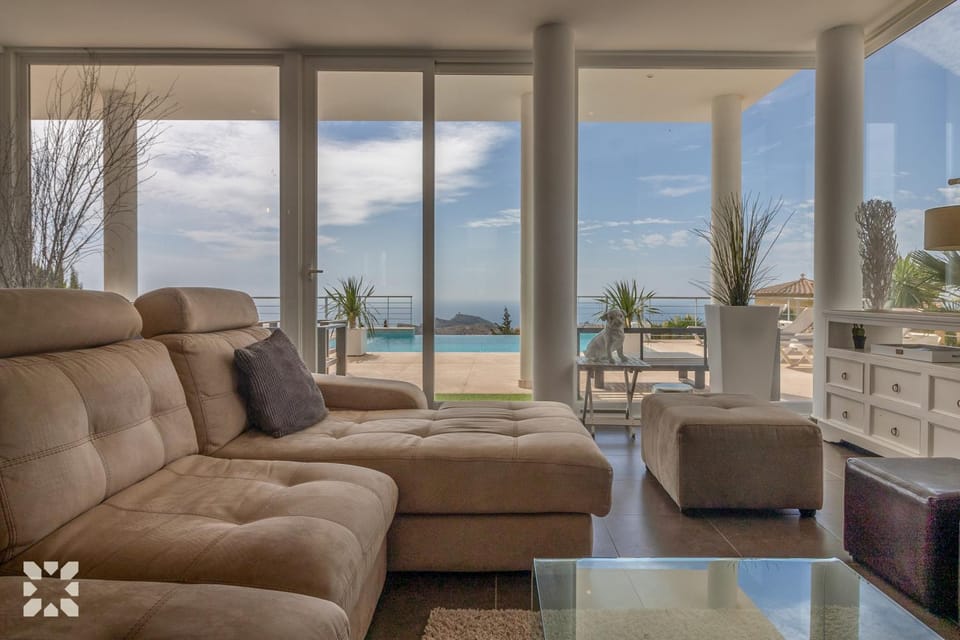 Natural landscape, Living room, Seating area, Sea view