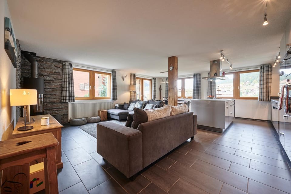 Living room, kitchen