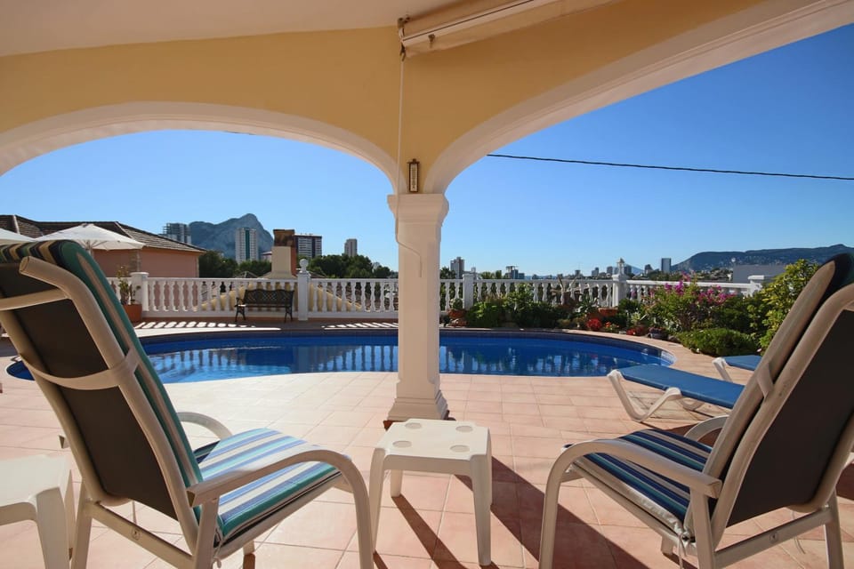 Patio, Pool view, Swimming pool, sunbed