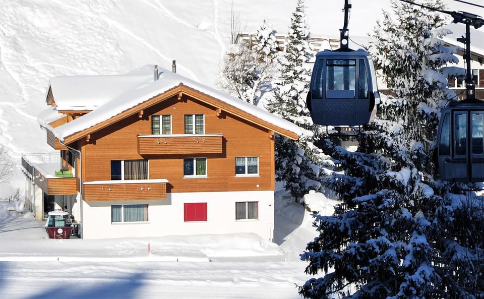 Property building, Facade/entrance, Winter, Skiing